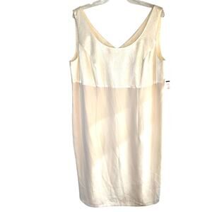 NWT J.R. Nites Women's Dress 16W 16 W Cream Sleeveless Short Misses Size 1X